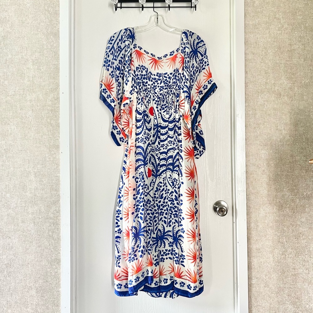 FARM RIO Afternoon Breeze Caftan Midi-Dress with Pockets - Picture 4 of 13